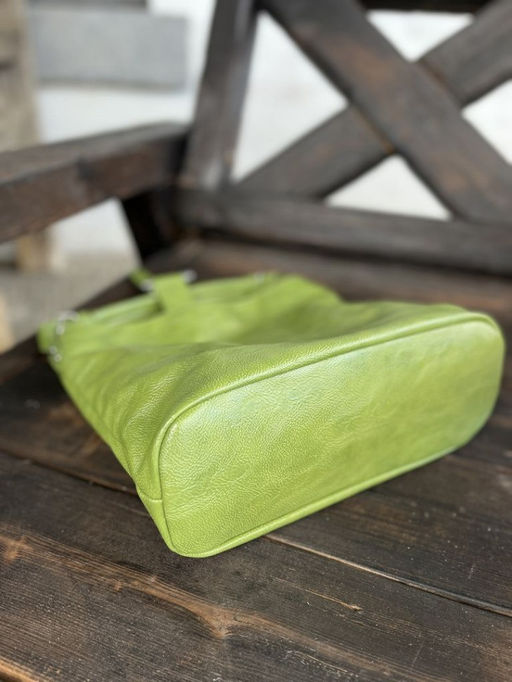 Женская сумка хобо из эко кожи 007 Зеленый - Cidirro фото 6