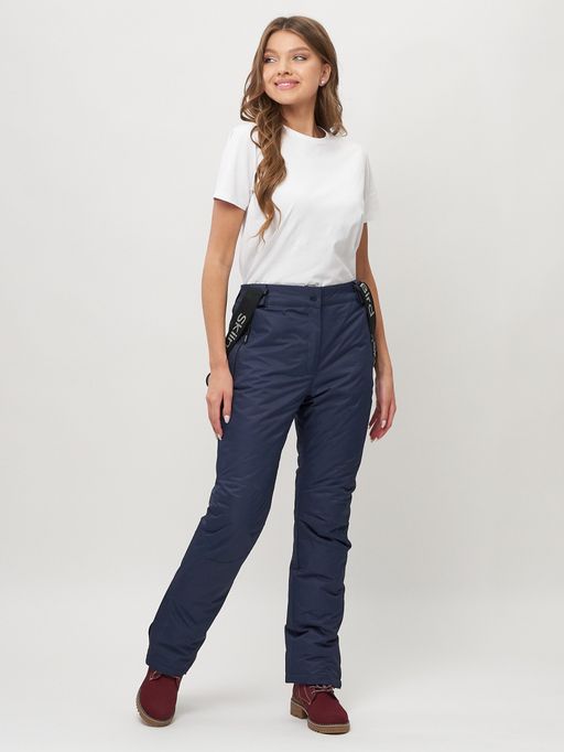 Полукомбинезон брюки горнолыжные женские темно-синего цвета 55221TS - SkiingBird фото 16