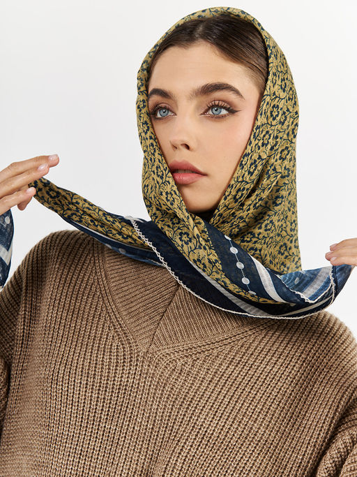 Большой, мягкий, тонкий и очень нежный двусторонний платок с рисунком - Tantino фото 7