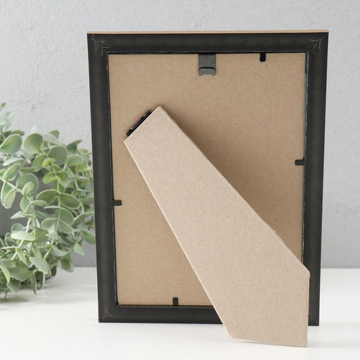 Фоторамка пластик "Винтаж" 15х21 см, черный с золотом (стекло)