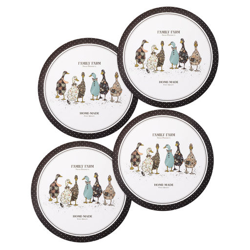 НАБОР ПОДСТАНОВОЧНЫХ САЛФЕТОК FAMILY FARM ИЗ 4 ШТ., ДИАМЕТР=38 СМ