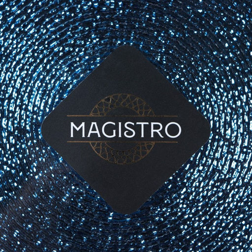 Тарелка Magistro Карамель. Синее серебро, d=21 см, стекло, синяя  фото 5