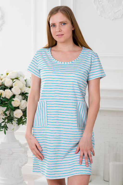 Туника женская из кулирки Руслана бирюзовый