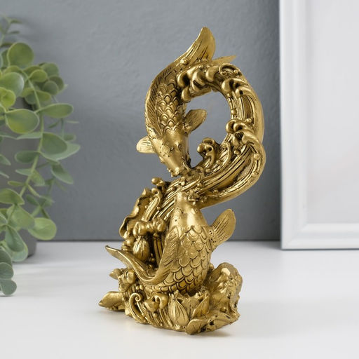 Нэцкэ «Карпы», полистоун под бронзу, 15×6.5×5 см