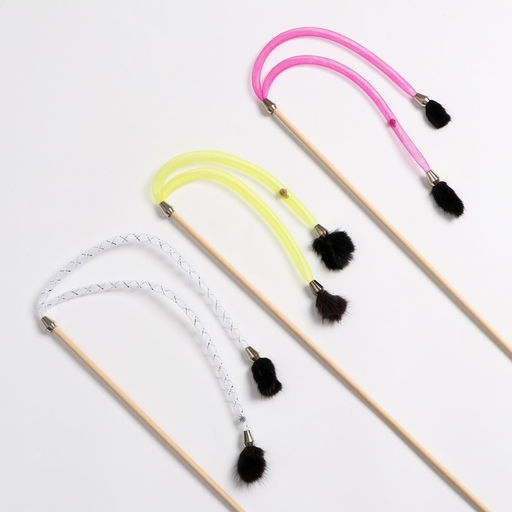 Дразнилка - удочка Норка на трубочке на деревянной палочке, микс цветов - Пижон фото 4