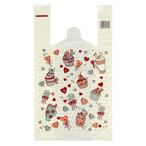 Цена за 100 шт. Пакет «Чаепитие», полиэтиленовый, майка, 26×48 см, 12 мкм