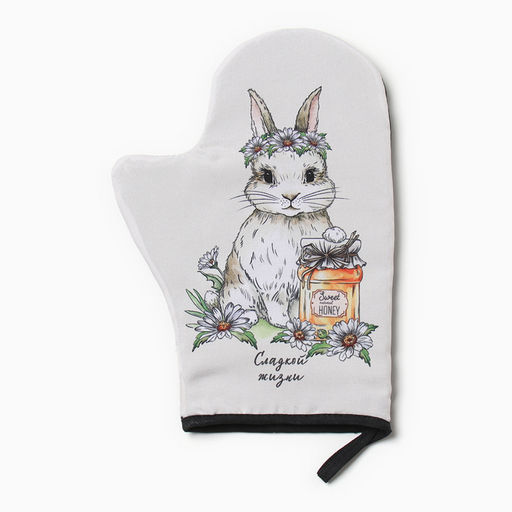 Варежка-прихватка Доляна Сладкой жизни 20х28 см, 35% хл, 65% пэ, ватин 250 г/м2  фото 2