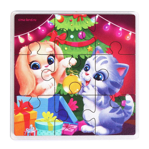 Новогодние пазлы Зверята украшают ёлочку - Лесная мастерская фото 3