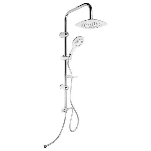 Душевая система ZEIN Z4312, тропическая и ручная лейка 3 режима, шланги, стойка, мыльница, хром