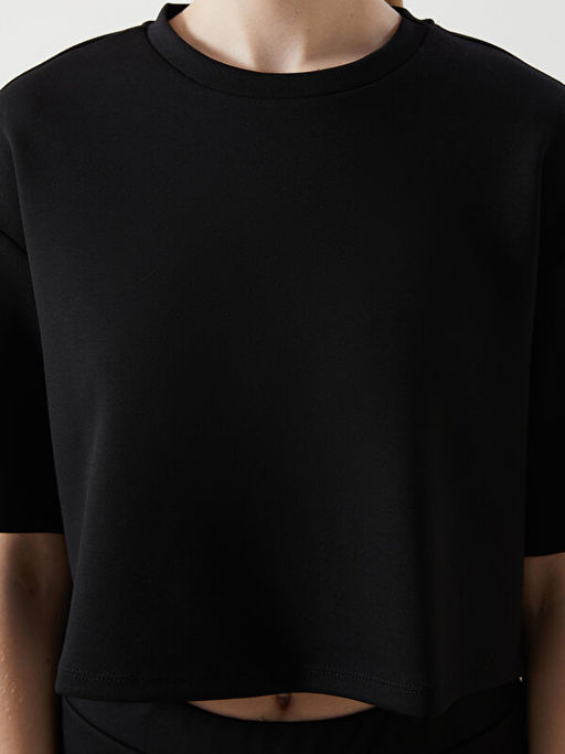 Bisiklet Yaka Kad?n Crop