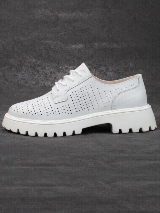 03-HY8-2D WHITE Полуботинки женские (натуральная кожа)