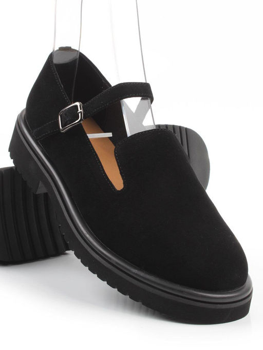 06-DLG05-3 BLACK Туфли женские (натуральная замша)