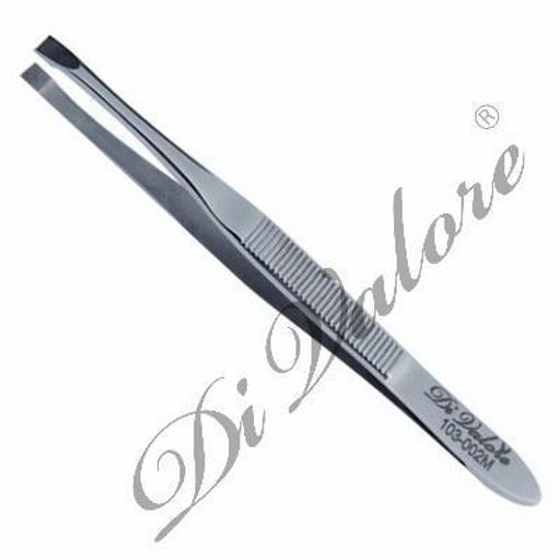 Di Valore 103-002M Пинцет для бровей, дл. 9см, прямой, БЛЕСТЯЩИЙ