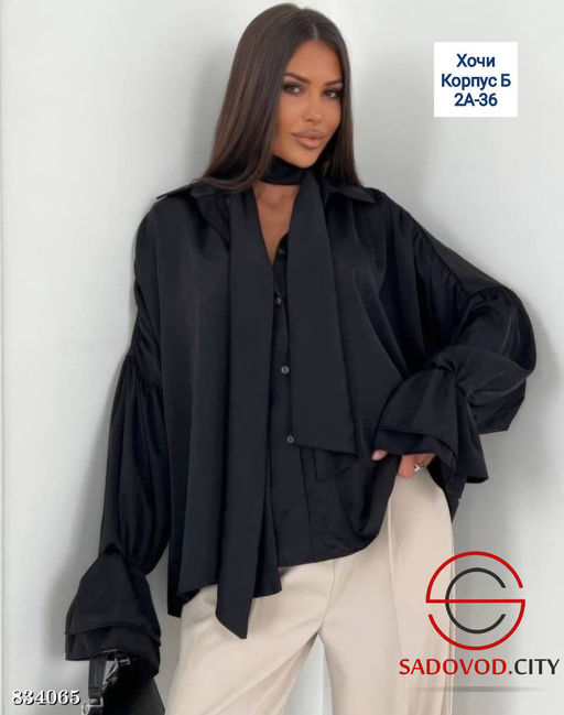 Рубашка из шёлка однотонная - Bruno фото 2