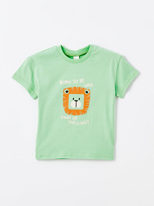 Bisiklet Yaka K?sa Kollu Bask?l? Erkek Bebek Ti??rt 2li - Waikiki фото 2