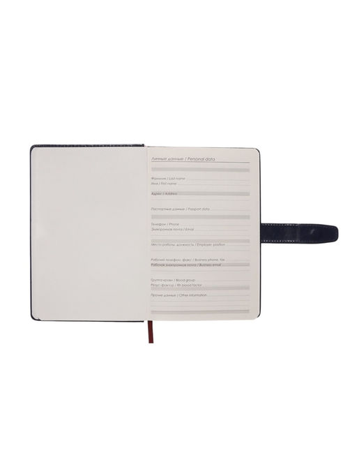 Ежедневник недатированный А5, с хлястиком, 128 листов, в линейку, пвх, синий - Simaland фото 3