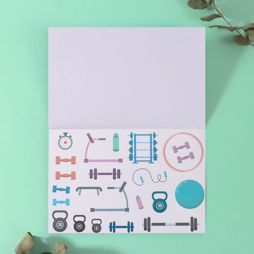 Наклейки в книжке «Спортик», 3 фона, 20.7×14.2 см