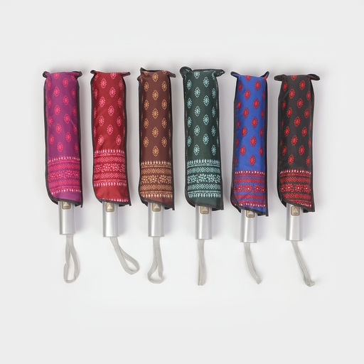 Зонт полуавтоматический «Узор», эпонж, 3 сложения, 8 спиц, R=48/55 см, D=96 см, МИКС