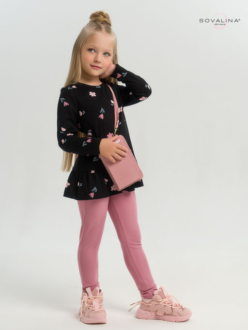 Костюм Алиса тюльпаны на черном-сухая роза - Sovalina фото 2