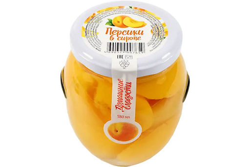 Домашние сладости, персики консервированные, 530 г