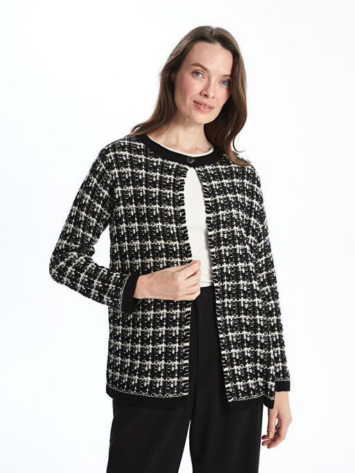 Bisiklet Yaka Desenli Kad?n Triko H?rka