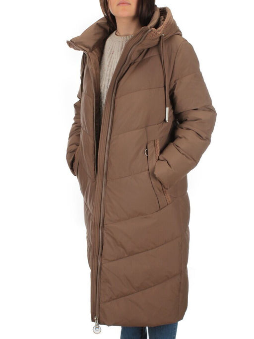 126 BROWN Пальто зимнее женское (200 гр. холлофайбер) - Фабричный китай фото 9