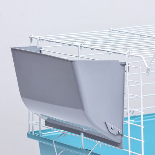 Клетка для грызунов Пижон №1 складная, 58 х 40 х 34 см (+миска, 2 кормушки), бирюзовая  фото 5