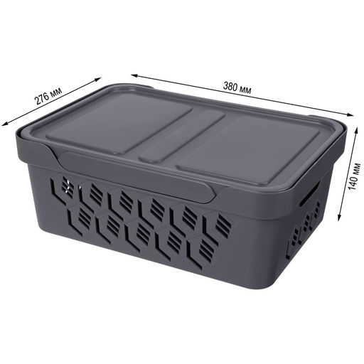 Ящик универсальный с крышкой "DELUXE", 12 л, арт. С32057