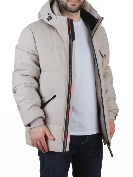 6393 GRAY/BEIGE Куртка мужская зимняя (200 гр. холлофайбер)