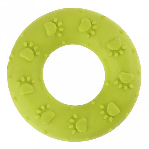 Игрушка для собаки Бублик лапа д7см, h2см, полипропилен, фактурная, цвета микс (темно-розовый, зеленый, синий), Пэт тойс (Pet toys) (Китай)  фото 3