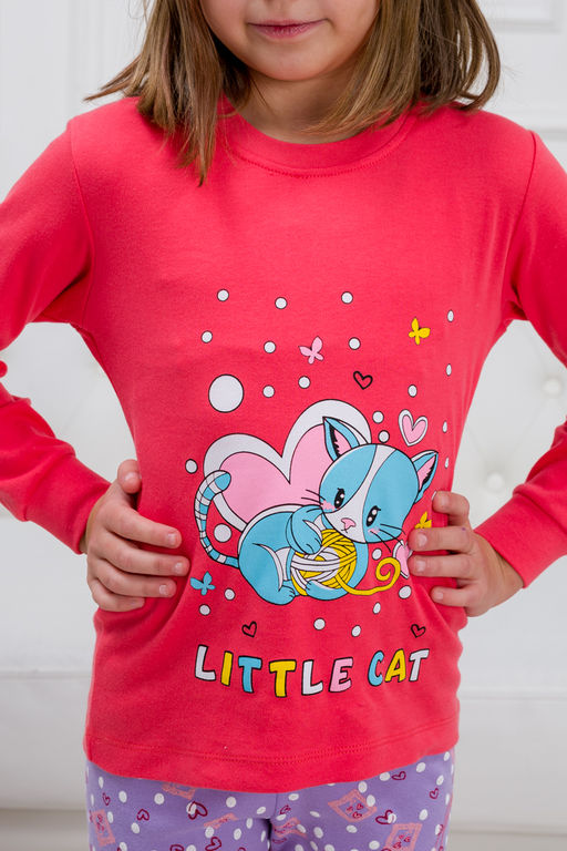 Пижама детская из интерлока Улыбка котенок с клубком - Амадэль фото 6