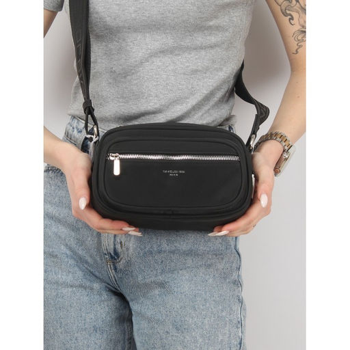 Сумка женская текстиль DJ-CM 6907-BLACK, 2отд, плечевой ремень, черный SALE 260353 - Bobo фото 10