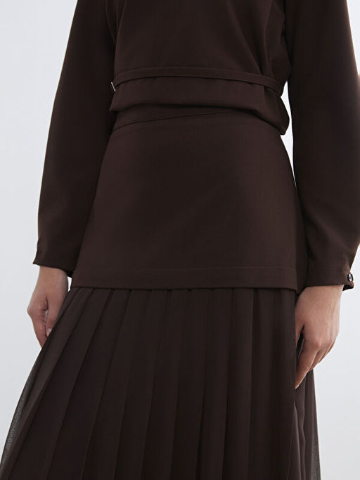 Beli Lastikli Pileli Etek