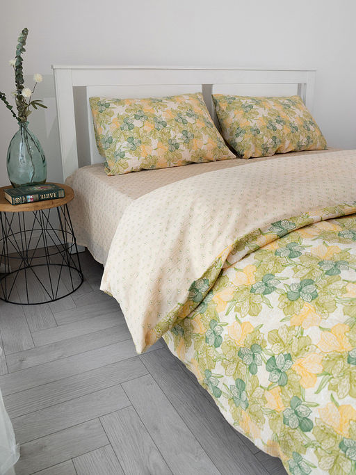 Комплект постельного белья 2-спальный зелёный бязь