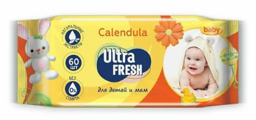 ULTRA FRESH влажн.салфетки д/детей и мам (60шт) Календула