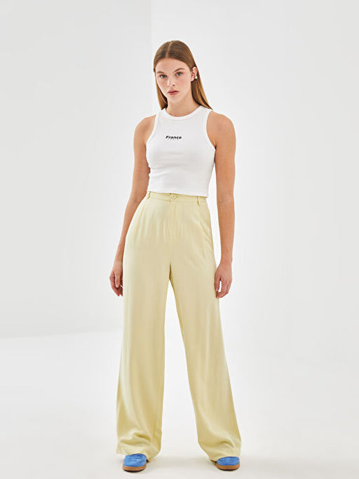 Bisiklet Yaka Bask?l? Kad?n Crop