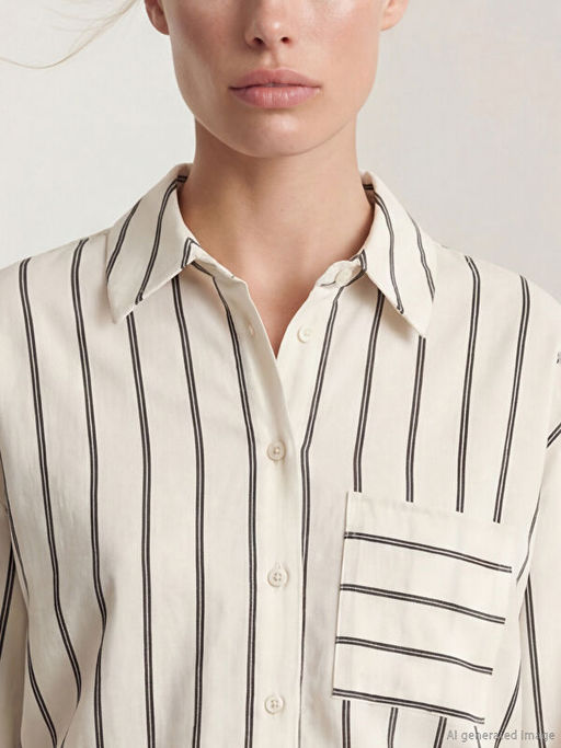 ?izgili Poplin Kad?n G?mlek