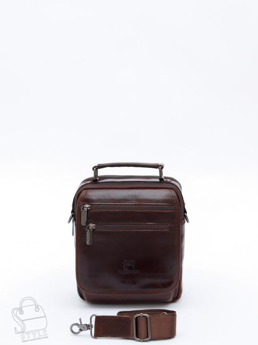 Сумка мужская кожаная 66621M brown Fuzhiniao