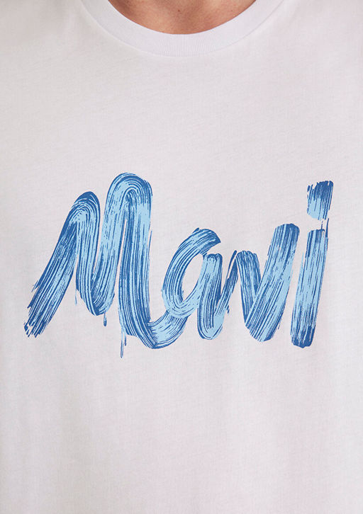Mavi Logo Bask?l? Beyaz Tisort  фото 7