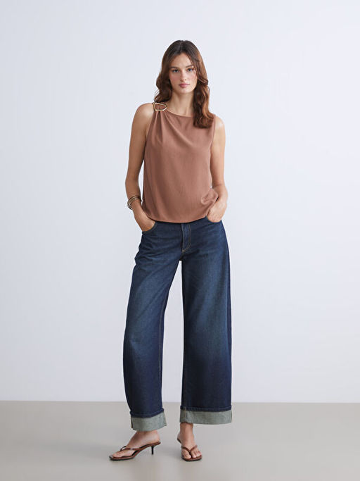 Bisiklet Yaka B?zg?l? Bluz