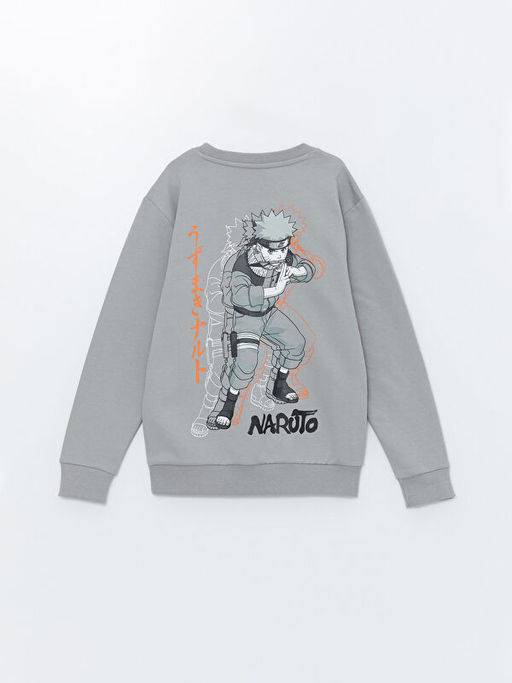 Bisiklet Yaka Naruto Bask?l? Uzun Kollu Erkek ?ocuk Sweatshirt - Waikiki фото 3