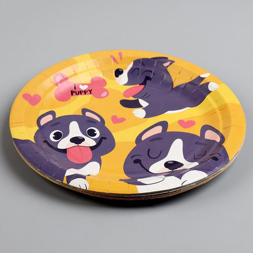 Цена за 10 шт. Тарелка бумажная Щенята, 18 см - Страна карнавалия фото 3