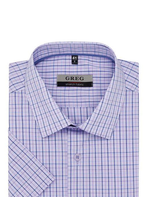 Сорочка мужская короткий рукав GREG 725/208/3303/Z/1 STRETCH  фото 3