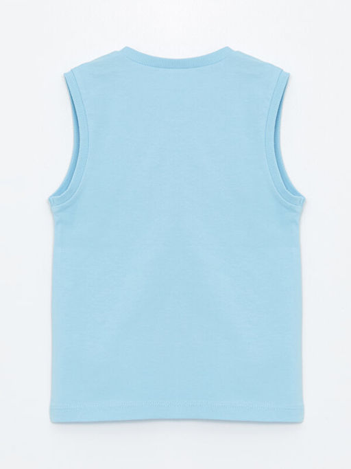 Bisiklet Yaka Kolsuz Bask?l? Erkek Bebek Atlet