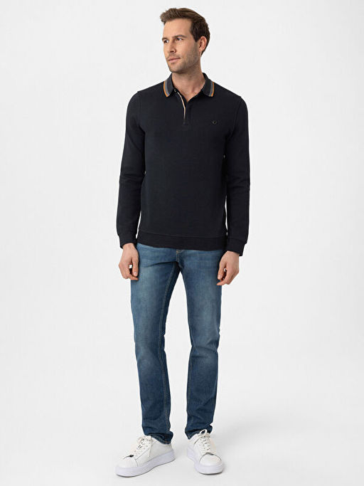 Polo Yaka Uzun Kollu Pike Erkek Ti??rt