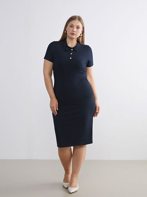 Polo Yaka Fitilli Elbise