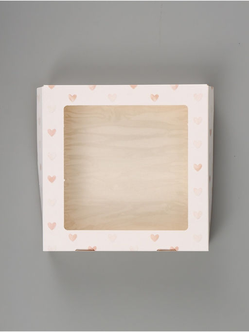 Цена за 5 шт. Коробка подарочная складная «Сердце», 20×20×4 см, с окном