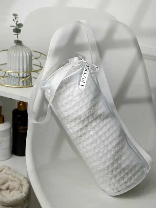 Набор банных вафельных полотенец в подарочной сумке, цвет белый