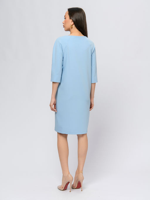 Платье голубого цвета с рукавами 3/4 - 1001dress фото 3