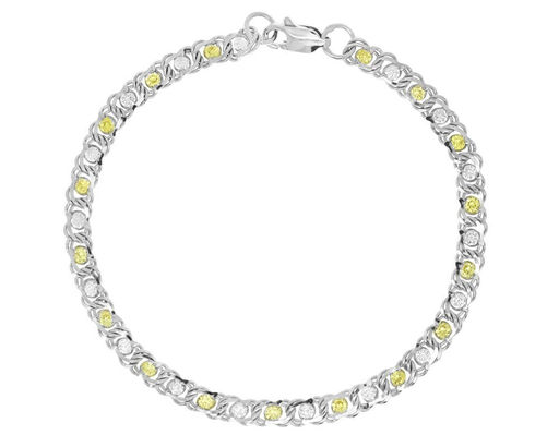 Браслет из серебра куб.циркон., ТР-ар.бисмарк 0,6-1б/ж